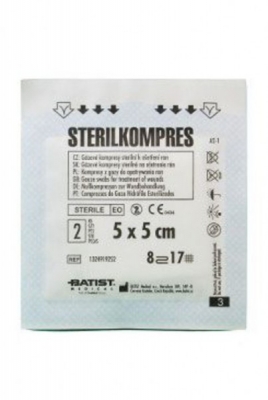 Obrázek pro Kompres gáza sterilní 5x5cm 2ks Batist